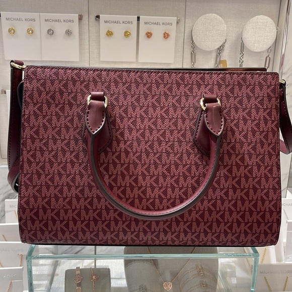 Michael Kors Sheila Medium Signature Logo and Metallic Satchel Crossbody… - Picture 7 of 16